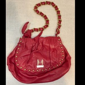 HALSTON HERITAGE Red Leather Shoulder Bag